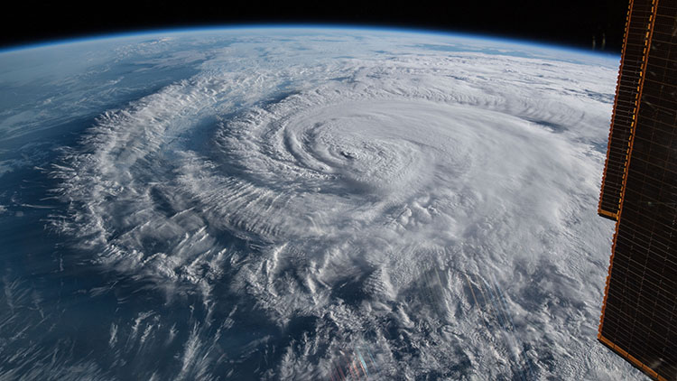 Hurricane Florence seen from above