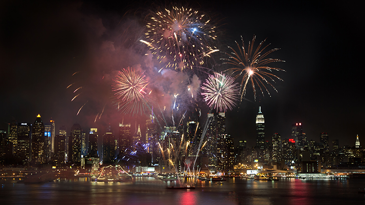 fireworks over NYC